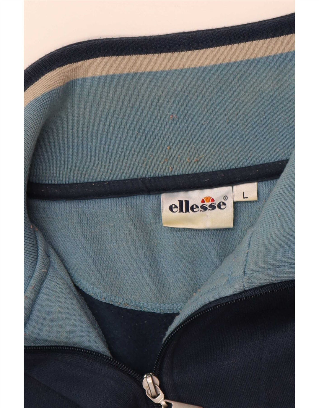 Hanorac pentru bărbați Ellesse, cu fermoar și gât, Pulover mare din bumbac bleumarin