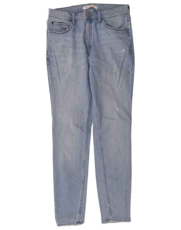 Calvin Klein blugi skinny distressed pentru femei W30 L30 bumbac albastru