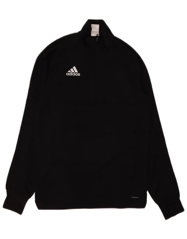 ADIDAS Mens Climalite Zip Neck Pullover Tracksuit Top XS Black Polyester