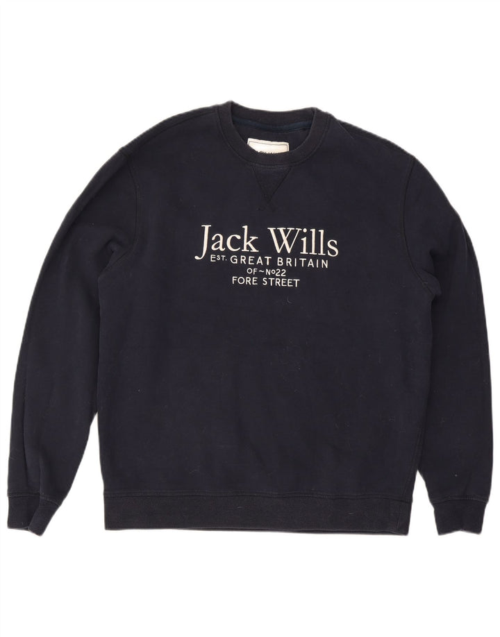 Pulover Jack Wills pentru bărbați cu grafică, mare, albastru, bumbac