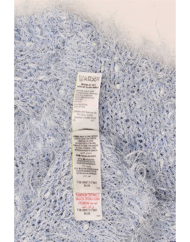 Pulover pentru femei Marks & Spencer cu decolteu triplu UK 20 2XL Albastru Poliester