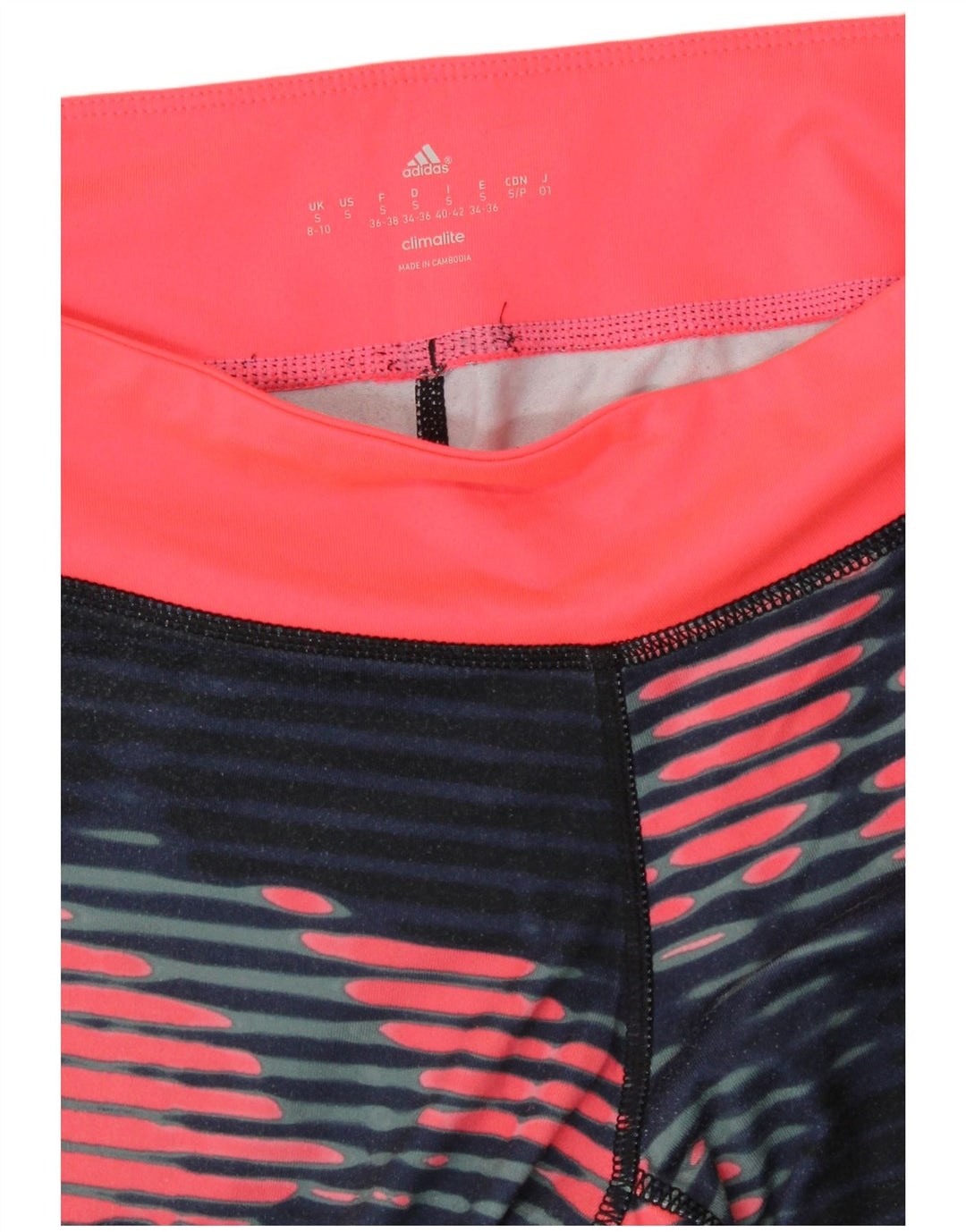 Leggings crop pentru femei Adidas UK 8/10 Poliester cu dungi albastre mici
