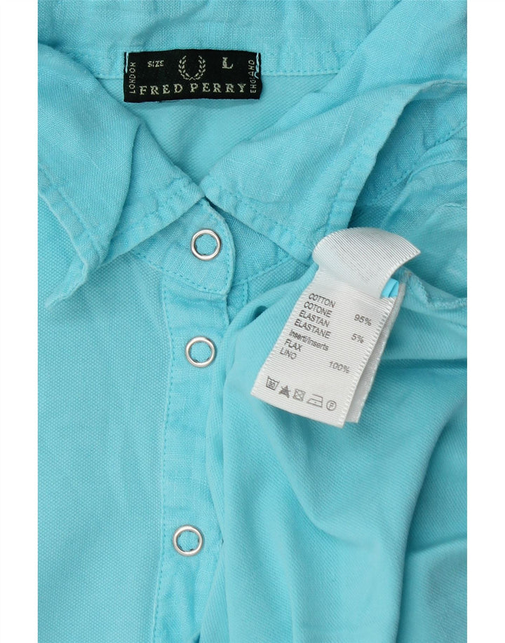 Tricou polo Fred Perry pentru femei UK 14 mare, albastru, bumbac