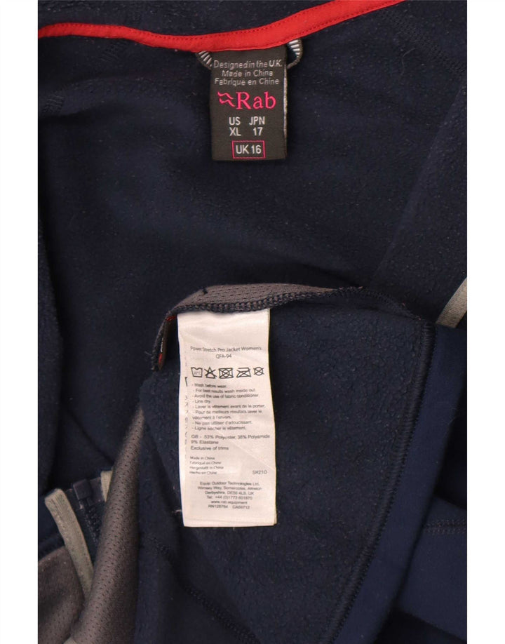 Pulover pentru femei Rab, cu fermoar, UK 16, mare, albastru, poliester