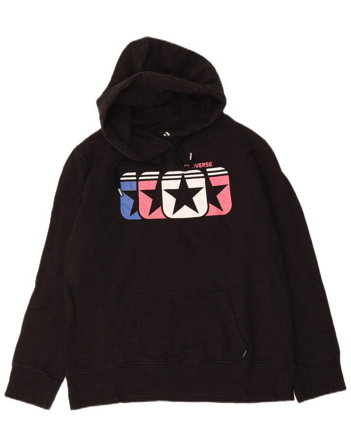 Pulover pentru bărbați Converse Graphic Hoodie, bumbac mediu negru