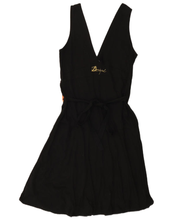 Rochie de soare cu grafică Desigual pentru femei UK 14, mare, negru, bumbac floral