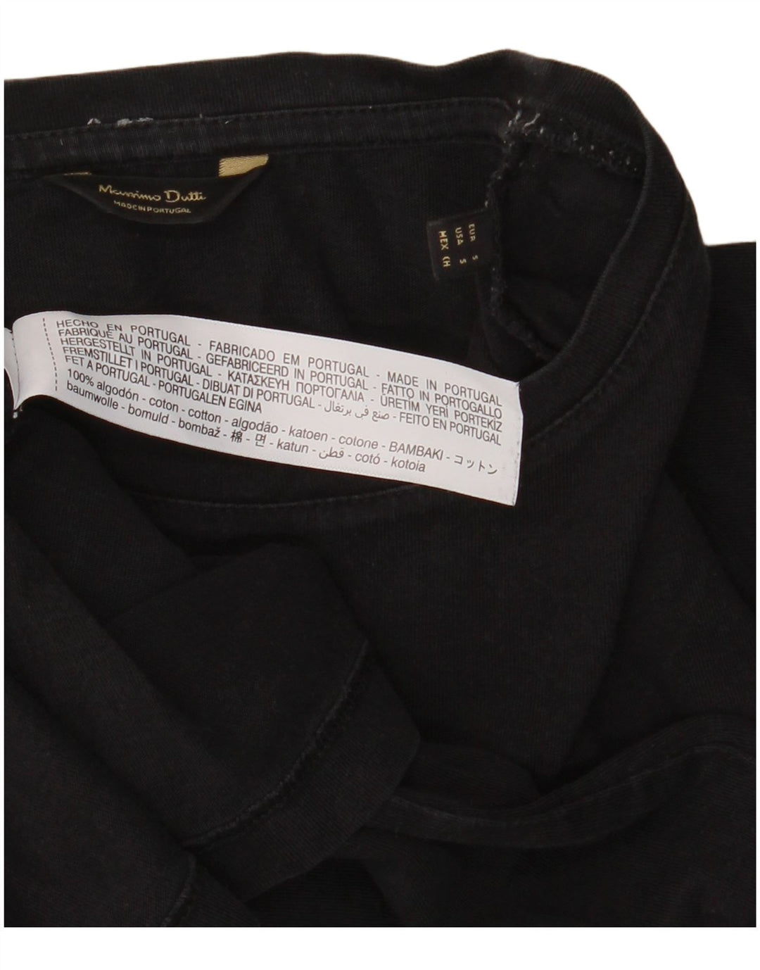 Massimo Dutti Tricou Bărbați Top Mic Negru Bumbac