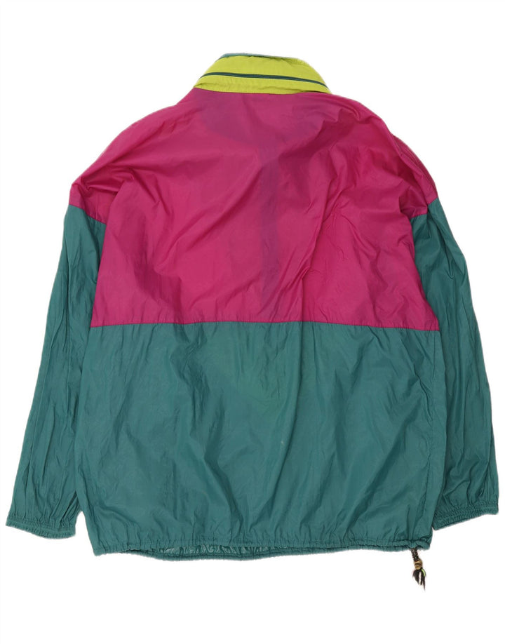 Jachetă de ploaie cu pulover grafic vintage pentru bărbați UK 42 XL, verde, color block