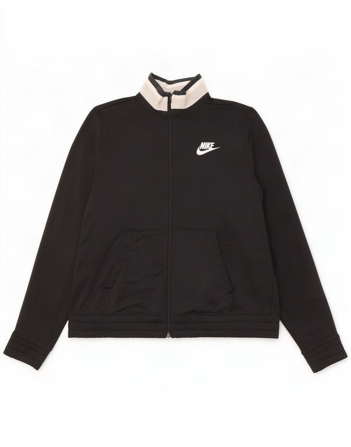 Jachetă de top pentru trening Nike pentru femei UK 14 Medium Black Colorblock Poliester