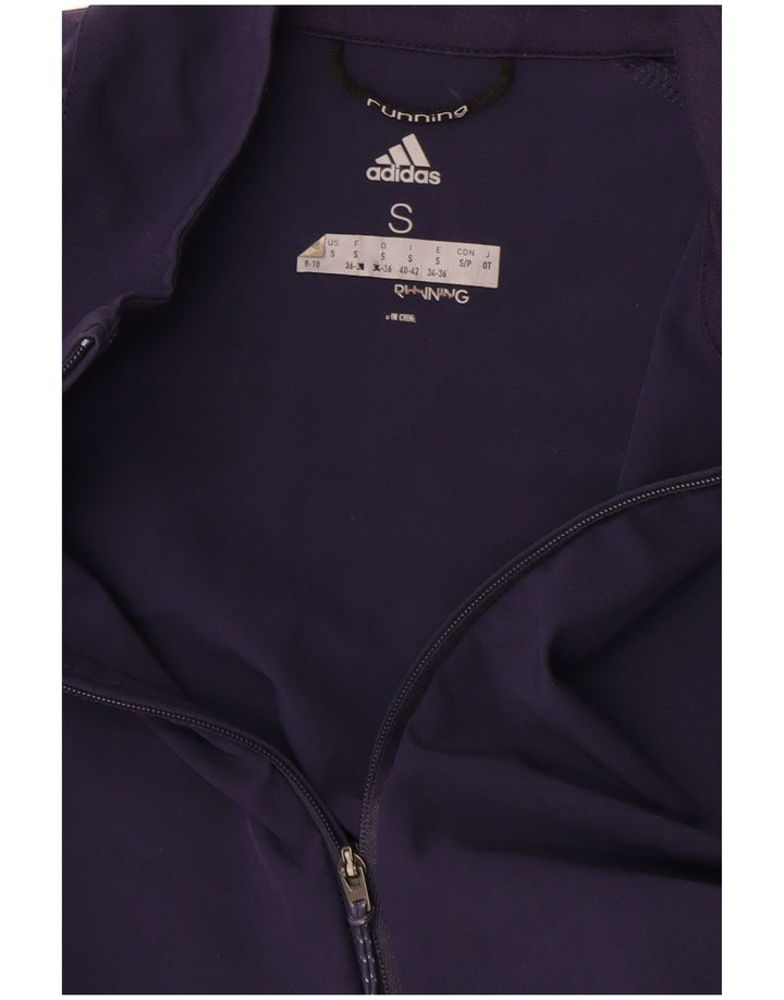 Jachetă de top de trening pentru alergare Adidas pentru femei UK 8/10 Small Bleumarin
