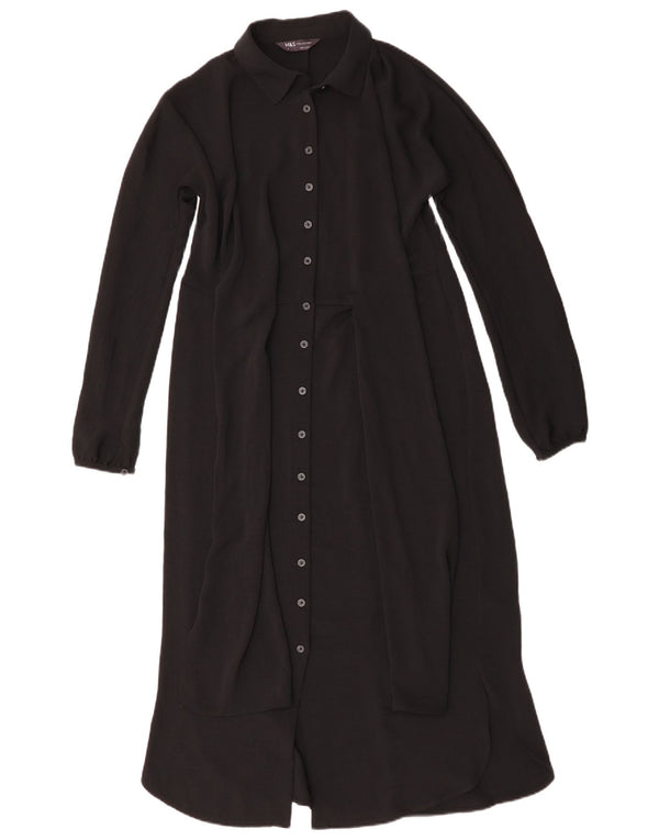 Rochie cămașă cu mânecă lungă, cu mânecă lungă, pentru femei, Marks & Spencer UK 6 XS Negru