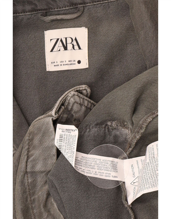 Palton supradimensionat pentru femei Zara UK 10 Bumbac gri mic