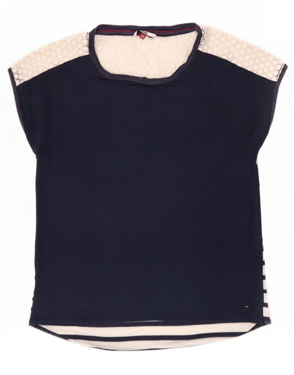 Bluză pentru femei Tommy Hilfiger, UK 6 XS, albastru marin, viscoză