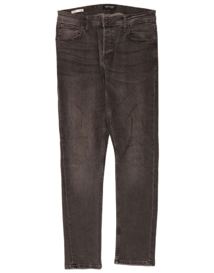 Blugi Jack & Jones GLENN Slim pentru bărbați W32 L32 bumbac gri