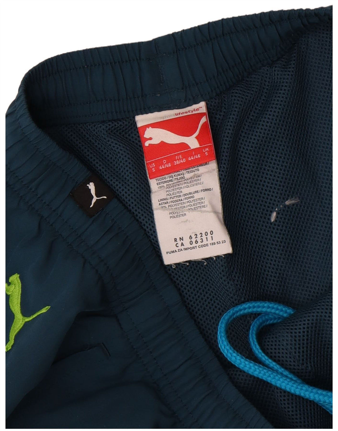 Pantaloni scurti sport grafic Puma pentru bărbați, poliester mici, albastru