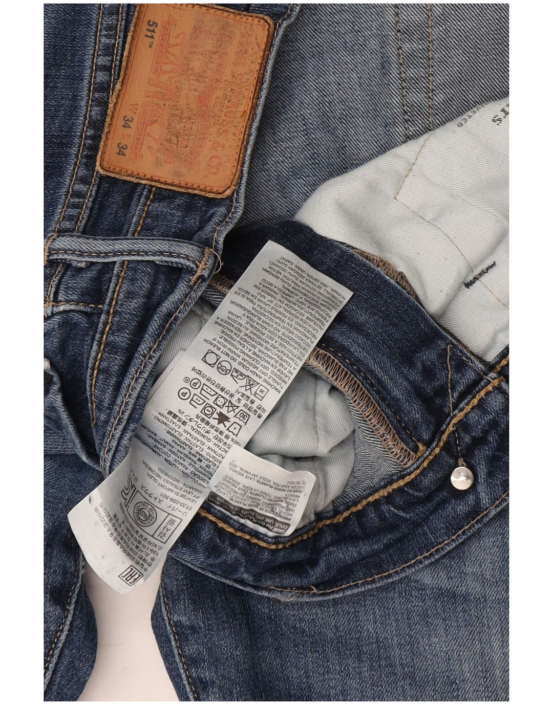 Blugi Levi's 511 Slim pentru bărbați W34 L28 Bumbac albastru