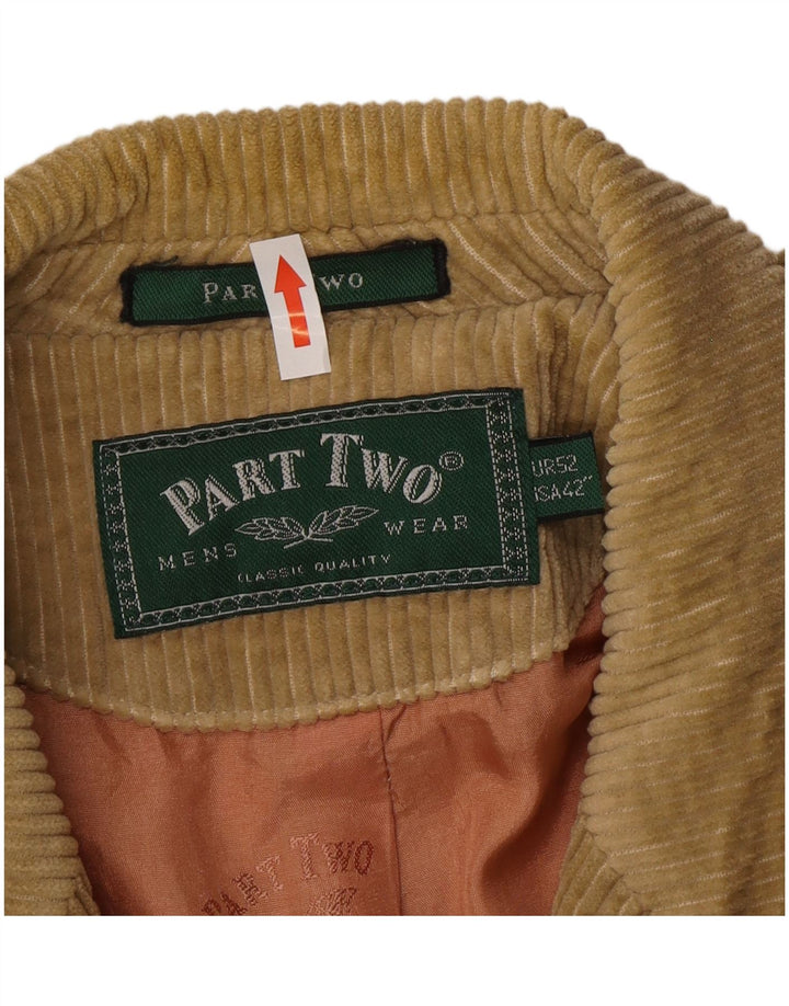 Partea a doua jachetă blazer pentru bărbați din velur cu 3 nasturi US 42 XL bumbac bej