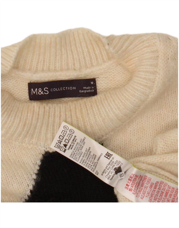 Pulover pentru femei Marks & Spencer cu decolteu rotund alb mediu UK 14