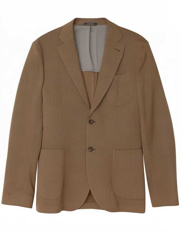 Jachetă Massimo Dutti pentru bărbați cu 2 nasturi UK 42 XL Bumbac maro