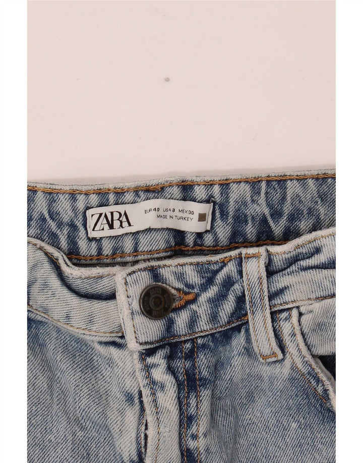 Blugi Bootcut Distressed pentru Damă Zara EU 40 Medium L30 L34 Albastru