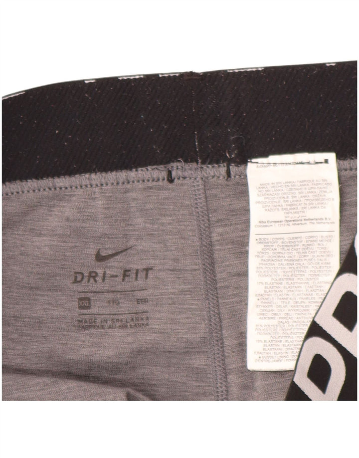 Leggings NIKE Dri Fit Graphic Capri pentru femei UK 20 2XL Gri Colorblock