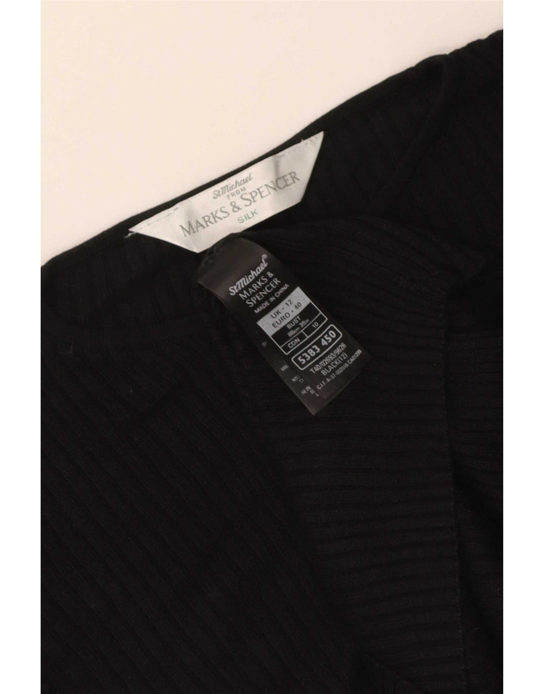 Bluză pentru femei Marks & Spencer Top UK 12 Medium Black Silk