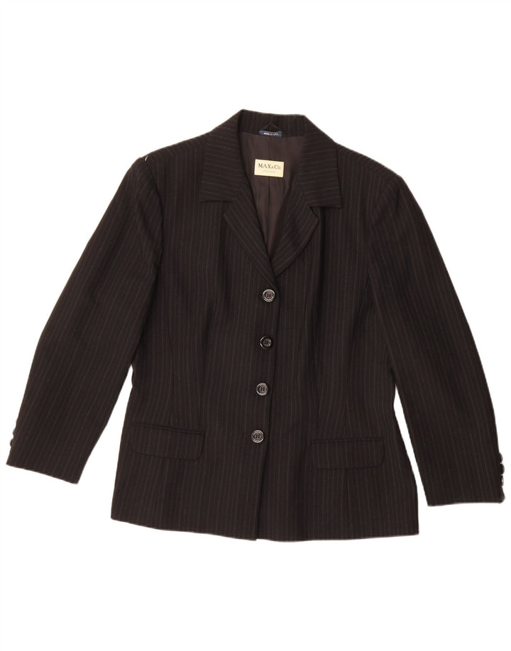 Blazer pentru femei Max & Co. Jachetă cu 4 nasturi UK 16 Lână mare cu dungi negre