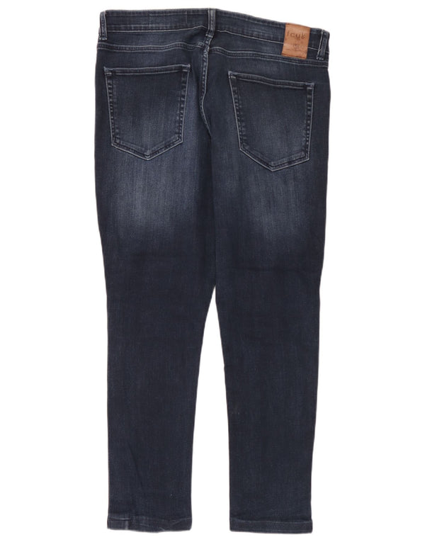 Blugi slim pentru bărbați French Connection Distressed W36 L28 Bumbac bleumarin