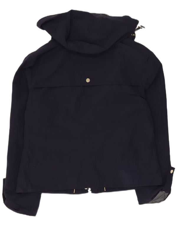 Trench pentru damă Marks & Spencer, scurt, cu glugă, UK 12 Medium Bleumarin