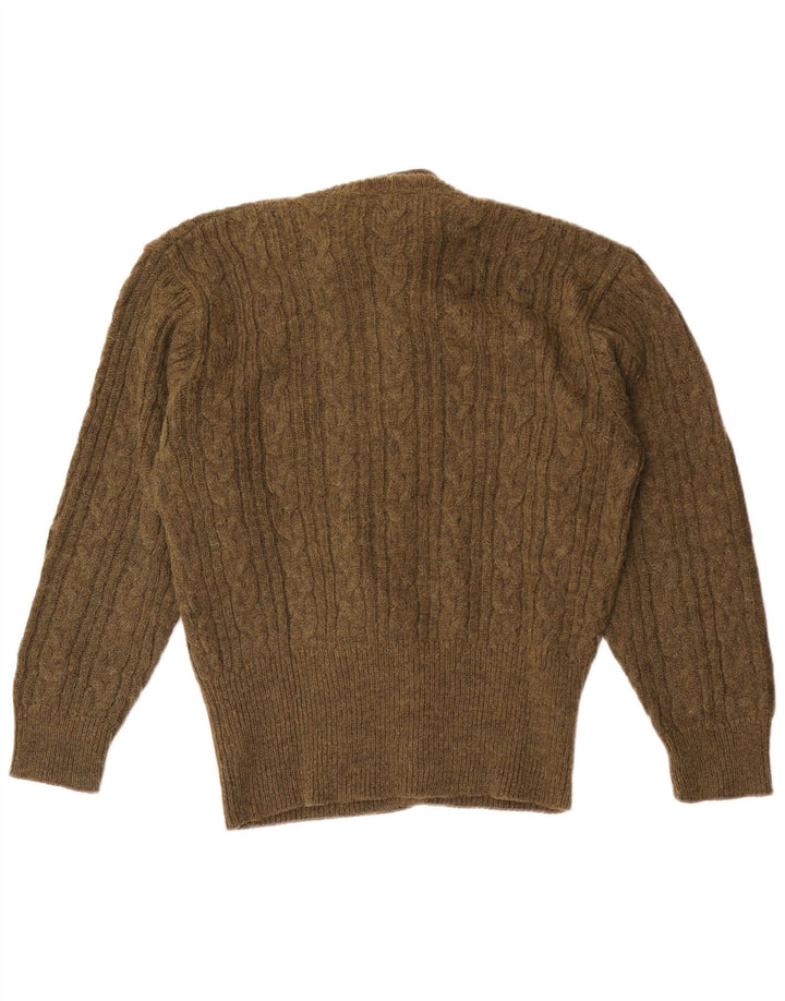 Pulover cardigan dublu pentru femei de weekend UK 14 kaki mediu