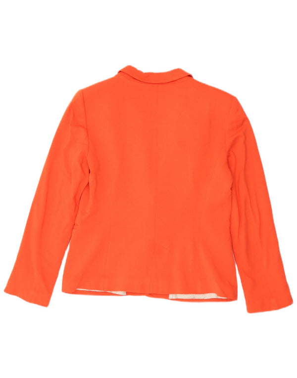 Blazer pentru femei Zara cu 1 nasture UK 14 mare portocaliu viscoză