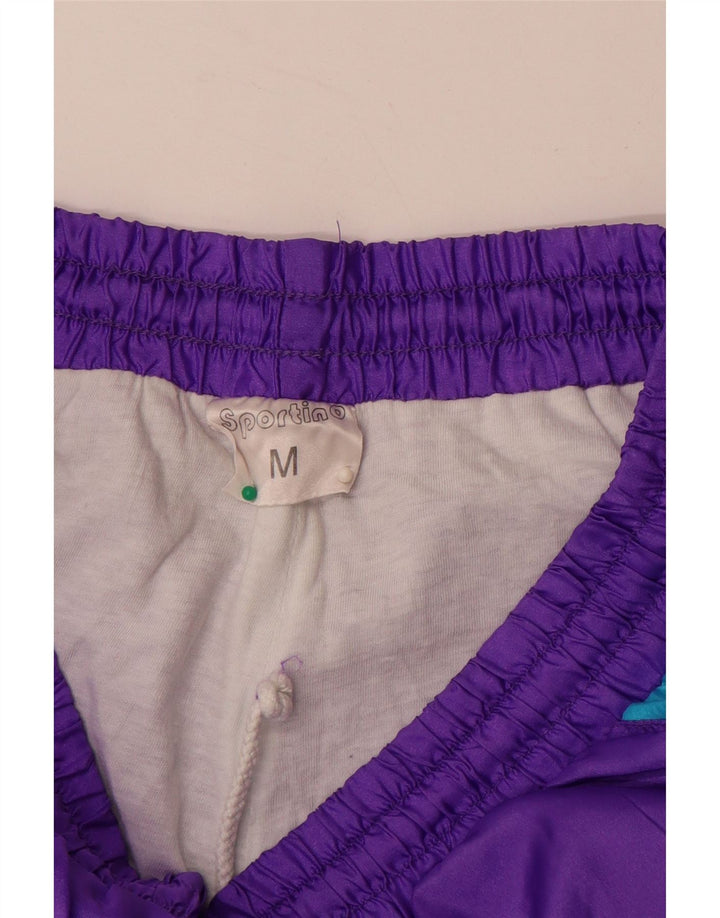 VINTAGE Pantaloni de trening pentru bărbați Pantaloni de jogging Mov mediu Nailon color bloc