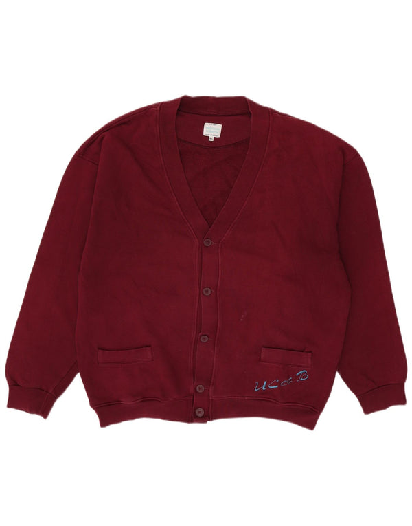 Pulover cardigan pentru bărbați Benetton XL bumbac burgundă
