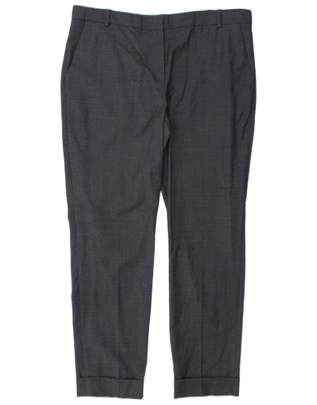 JIGSAW Pantaloni chino drepți pentru femei UK 14 Large W34 L28 Gri cu pete