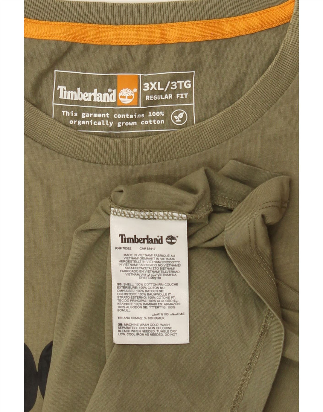 Tricou grafic TIMBERLAND pentru bărbați, cu croiala normală, 3XL, bumbac kaki
