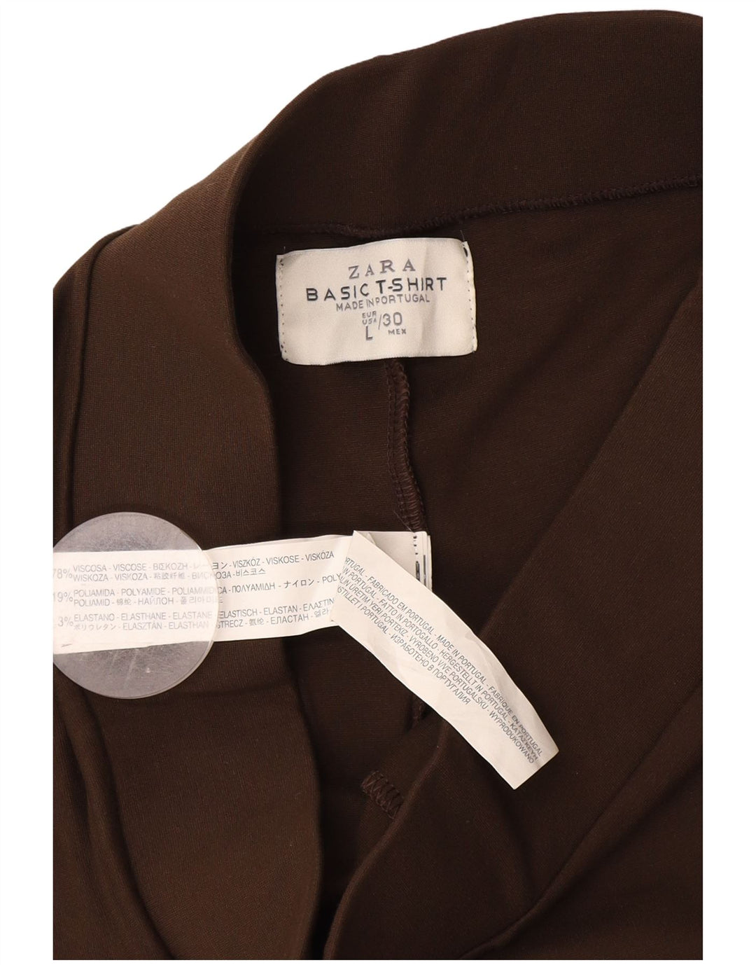 Leggings pentru femei Zara UK 14, maro, viscoză