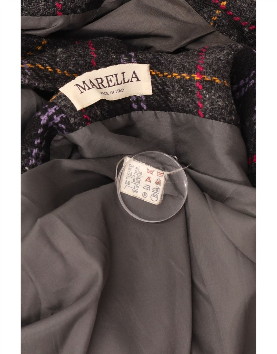 Palton supradimensionat pentru femei Marella UK 10, gri mic, carouri