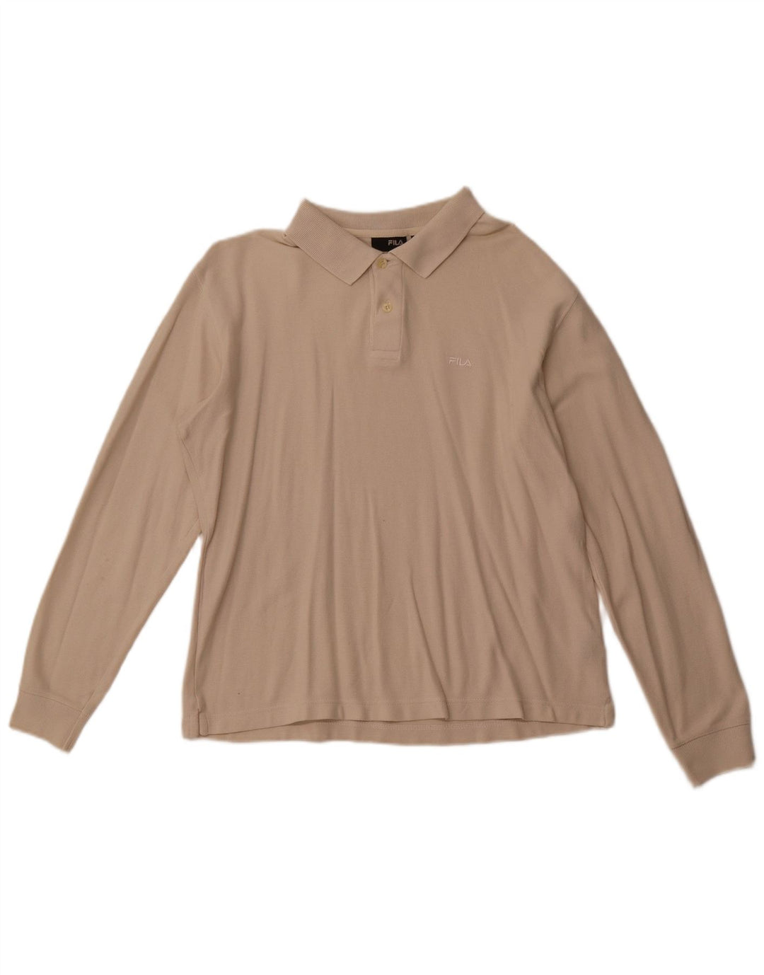 Tricou polo pentru bărbați FILA cu mânecă lungă, bej mediu