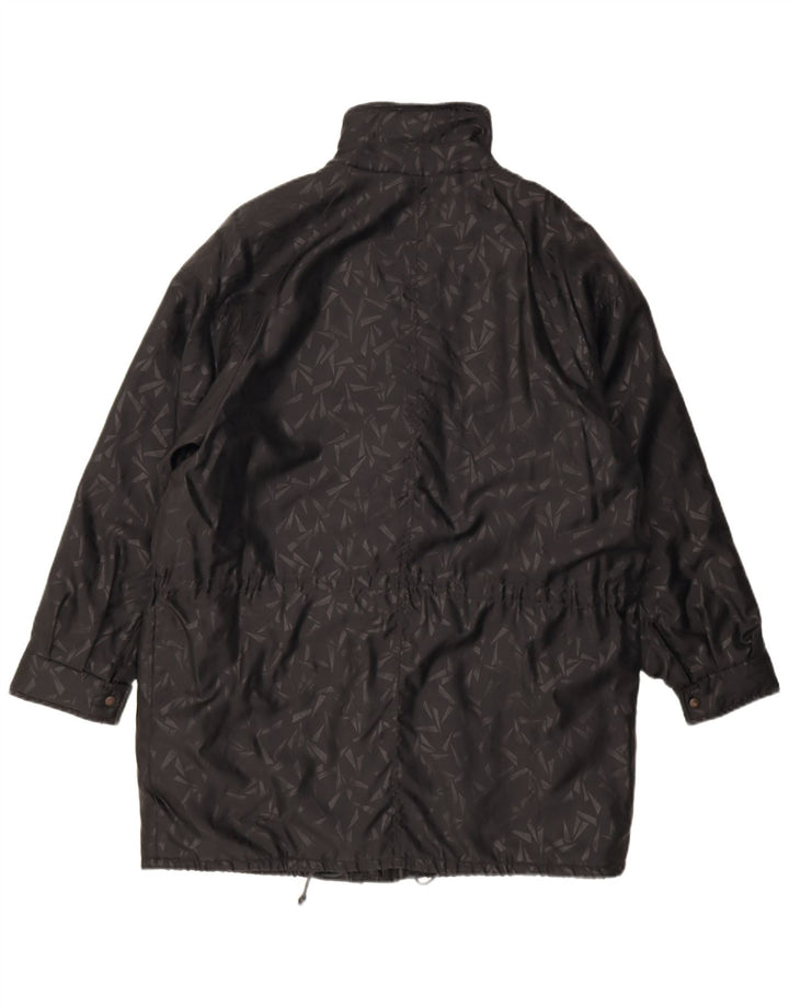 Jachetă de vânt supradimensionată pentru femei Vintage IT 42 Medium Negru Geometric