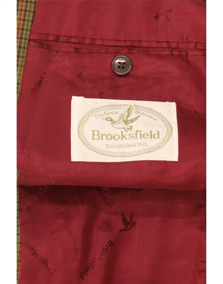 Jachetă Brooksfield pentru bărbați, cu 2 nasturi, IT 52 XL, lână verde vichy