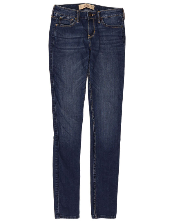 Blugi super skinny pentru femei HOLLISTER W26 L33 bumbac albastru