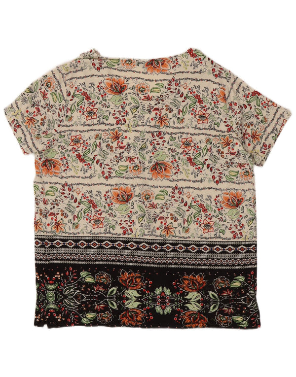 Bluză pentru femei DESIGUAL, UK 20 2XL, din viscoză florală alb