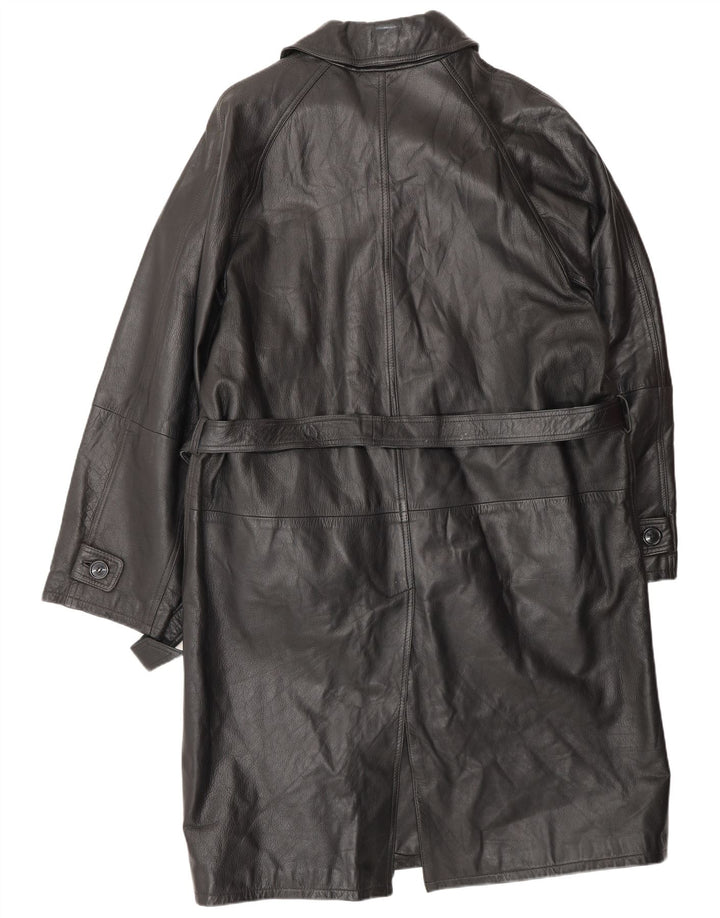 Palton din piele pentru bărbați VINTAGE IT 52 XL din piele neagră