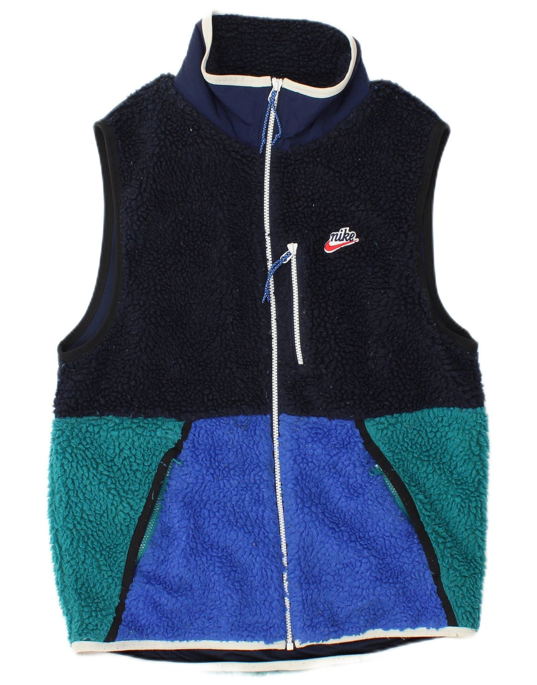 Gilet pentru bărbați din Fleece NIKE UK 36 Mic, bleumarin, poliester color bloc Sport