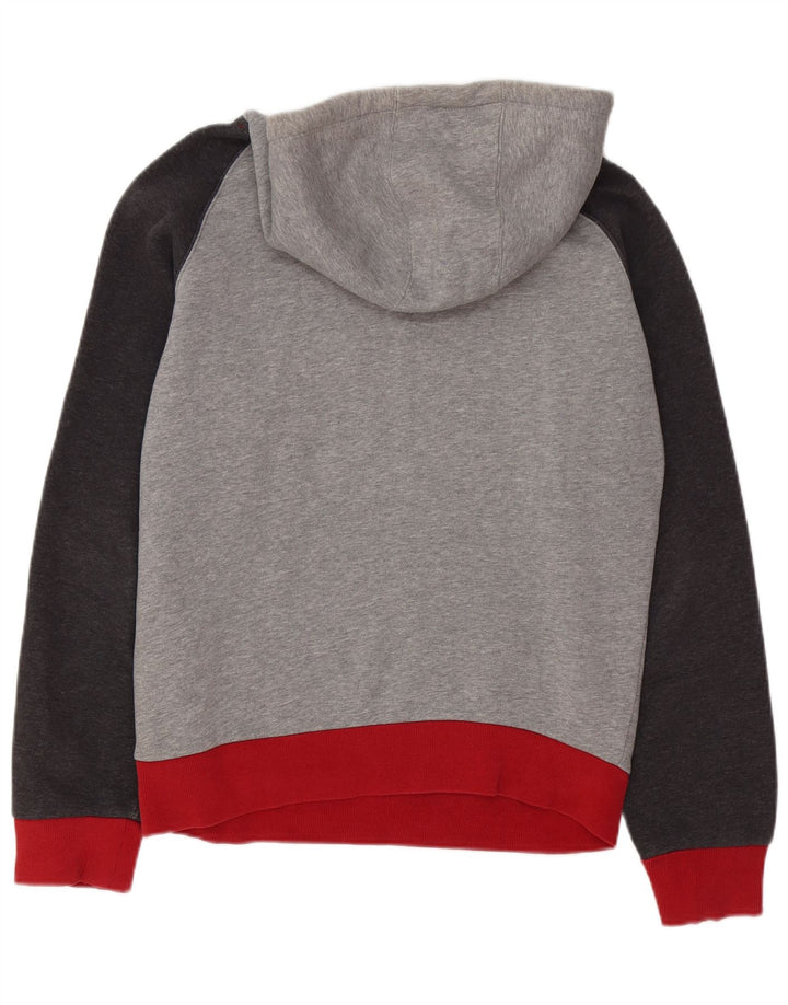 Pulover Quiksilver pentru bărbați, bumbac color bloc, gri mediu