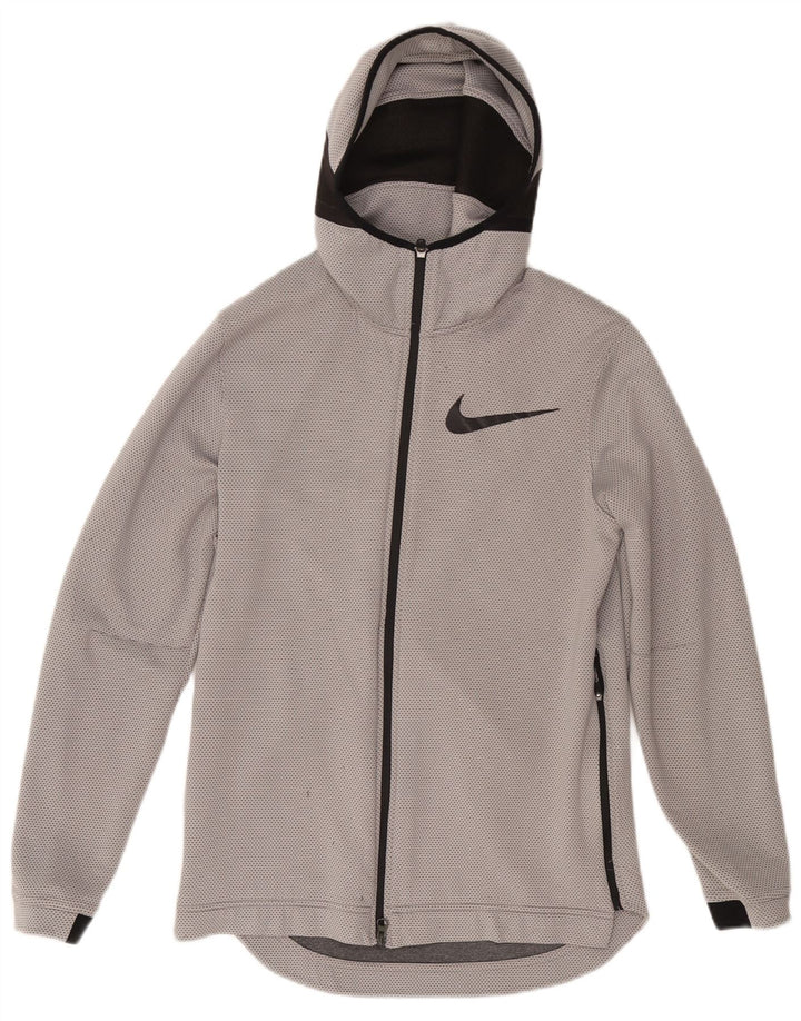 Pulover NIKE pentru bărbați pentru baschet, cu fermoar, poliester mic, gri