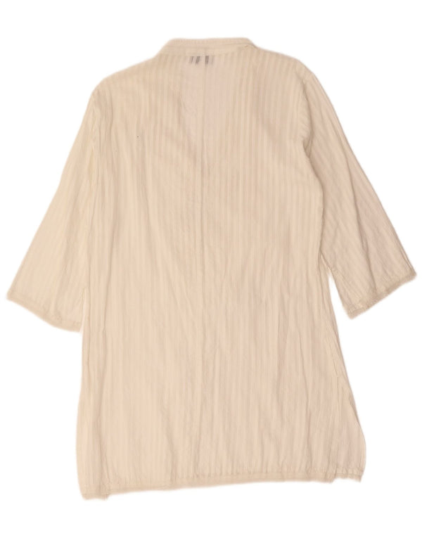 Antica Sartoria Rochie tunică cu mâneci 3/4 pentru femei UK 14 Medium White Striped