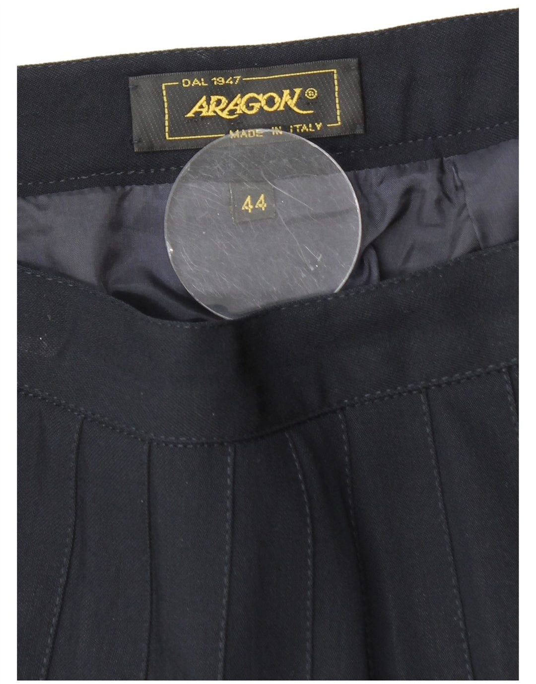 Fusta plisată pentru femei VINTAGE IT 44 Medium W28 Lână virgină bleumarin