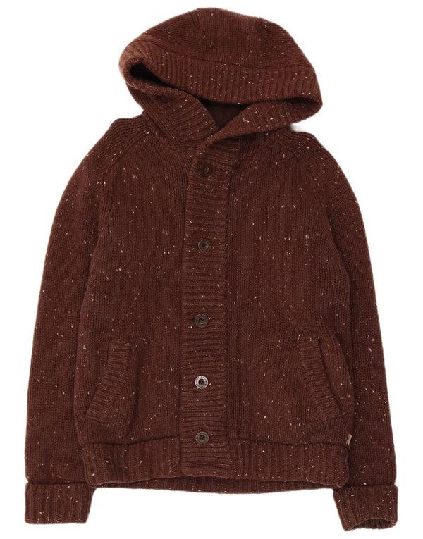 Jachetă bomber din tricot cu glugă pentru bărbați Timberland UK 40 Lână mare maro pete