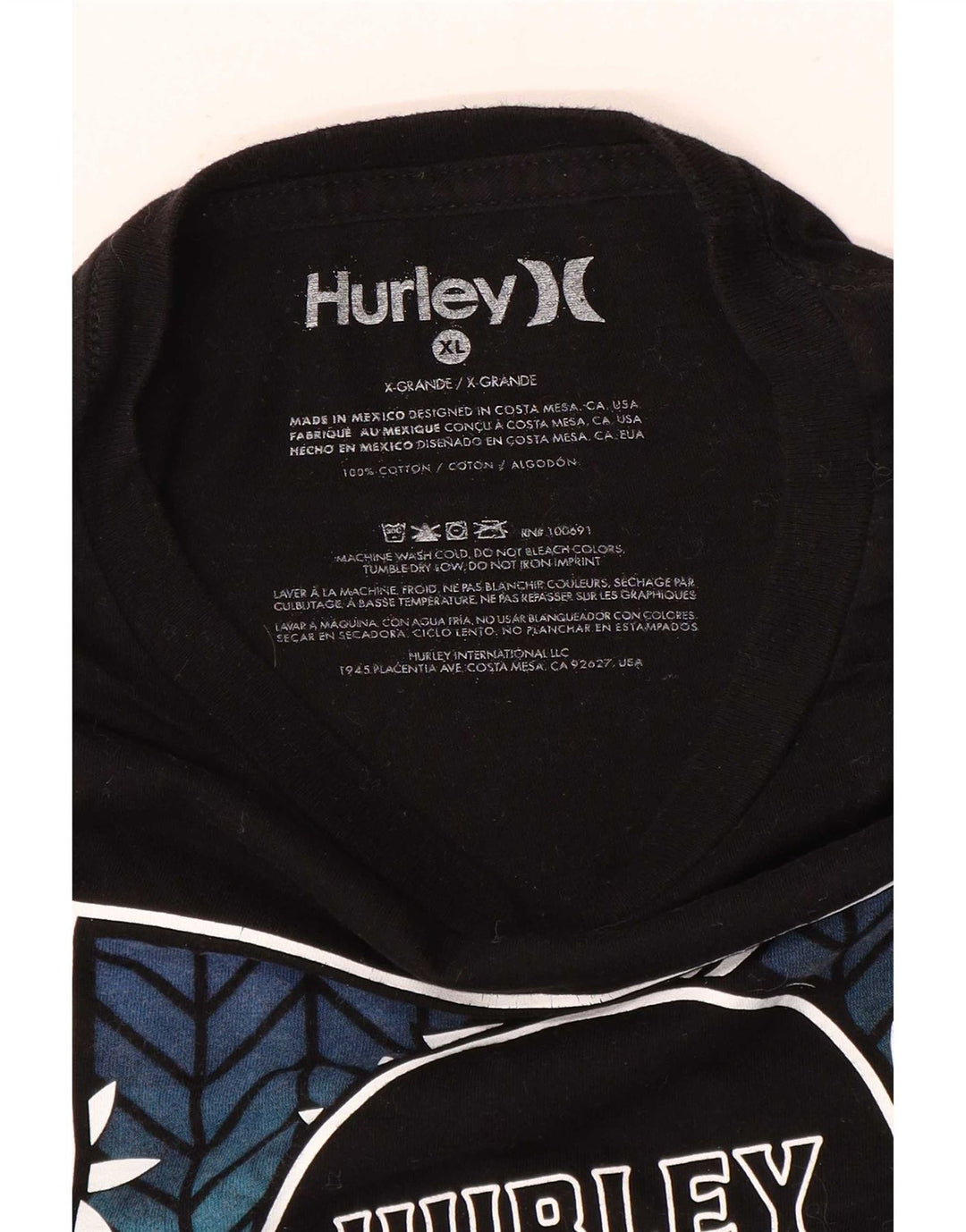 Tricou grafic pentru bărbați Hurley Top XL Negru